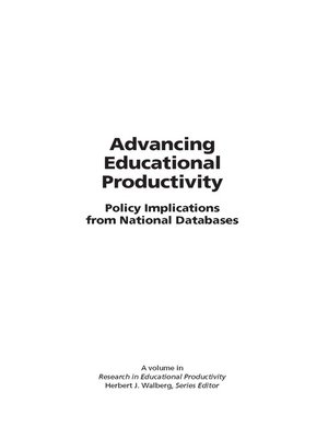 cover image of Advancing Education Productivity